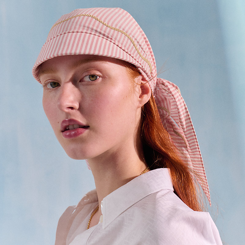 Ancre Marine triangle scarf - Pink | Hermès USA